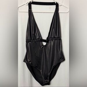 Out From Under Urban Outfitters Black One-Piece Buckle Swimsuit Size Large